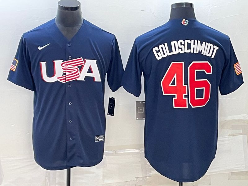 Men 2023 World Cub USA #46 Goldschmidt Blue Nike MLB Jersey6